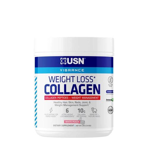 USN Prášek kolagenového hydrolyzátu na hubnutí - Weight Loss Collagen (210 g, Bílá broskev)