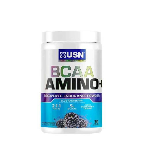 USN Prášek pro zvýšení výkonu BCAA Amino+ (348 g, Modrá malina)