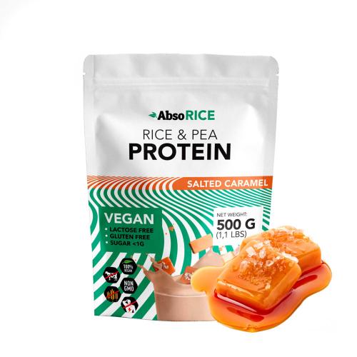 AbsoRICE Rice & Pea Protein - Vegan Protein Powder (500 g, Slaný karamel)