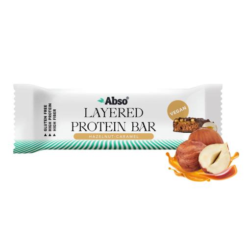 AbsoRICE AbsoBAR Layered Protein Bar - Vegan Protein Bar (50 g, Lískový oříšek - karamel)