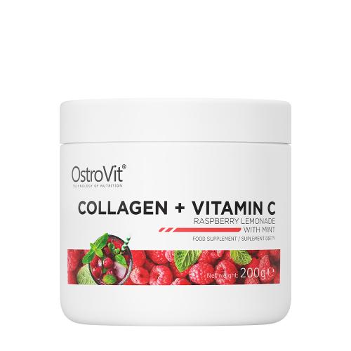 OstroVit Kolagen + vitamin C - Collagen + Vitamin C (200 g, Malinová limonáda s mátou)