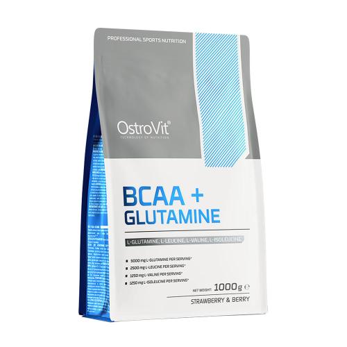 OstroVit BCAA + glutamin - BCAA + Glutamine (1000 g, Wild Strawberry Blueberry)