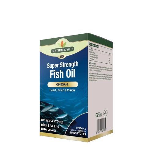 Natures Aid Super silný rybí olej - Omega-3  (60 Měkká kapsla)