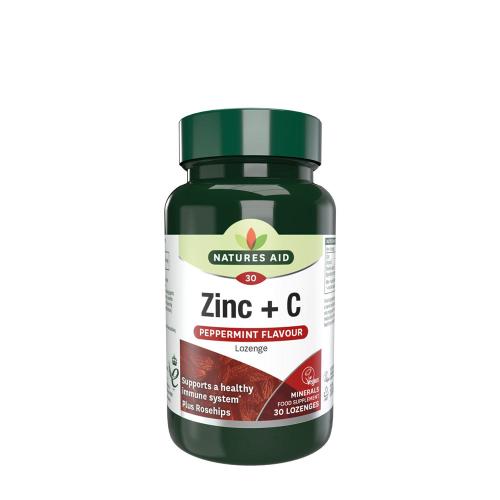 Natures Aid Zinek + C pastilka - mátová příchuť  (30 Cucavá tableta)