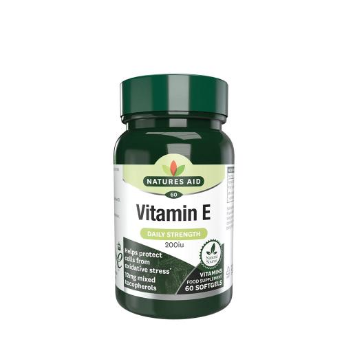 Natures Aid Vitamin E 200 IU  (60 Měkká kapsla)