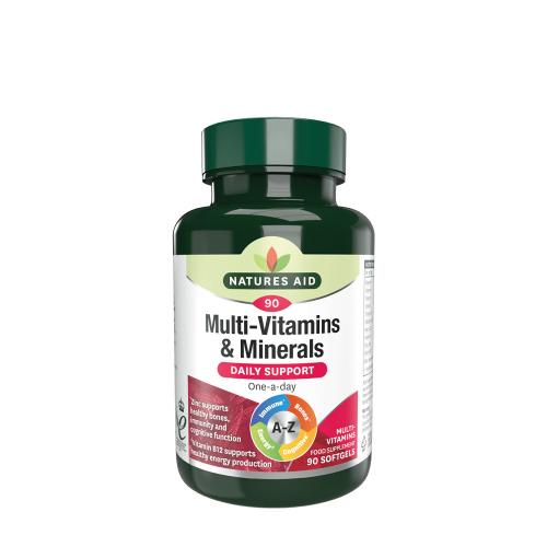 Natures Aid Multi-vitamíny a minerály (se železem) - Multi-Vitamins & Minerals (with Iron) (90 Měkká kapsla)