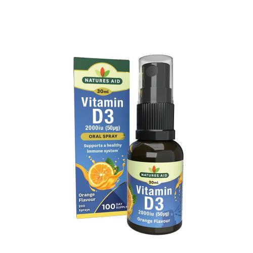 Natures Aid Denní ústní sprej s vitaminem D3 - Vitamin D3 Daily Oral Spray (30 ml, Pomeranč)