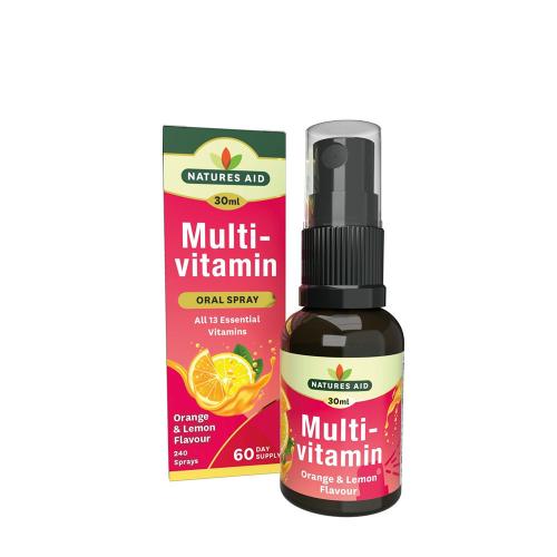 Natures Aid Multivitaminový denní ústní sprej - Multivitamin Daily Oral Spray (30 ml, Citron a pomeranč)
