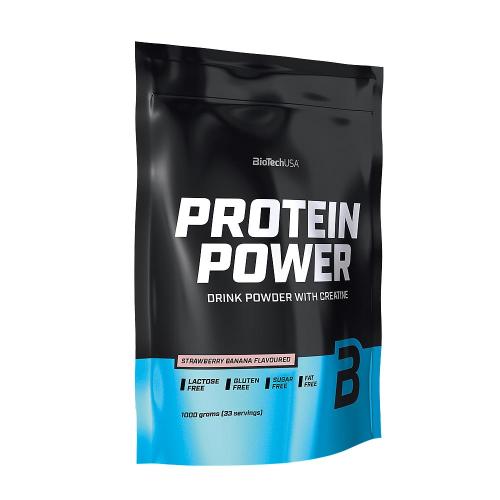 BioTechUSA Protein Power  (1000 g, Jahodový banán)