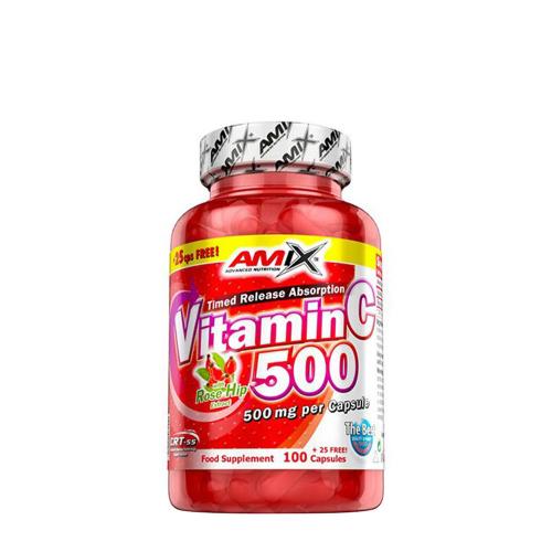 Amix Vitamin C 500 mg s extraktem ze šípku - Vitamin C 500 mg with Rose Hip Extract (125 kapsle)