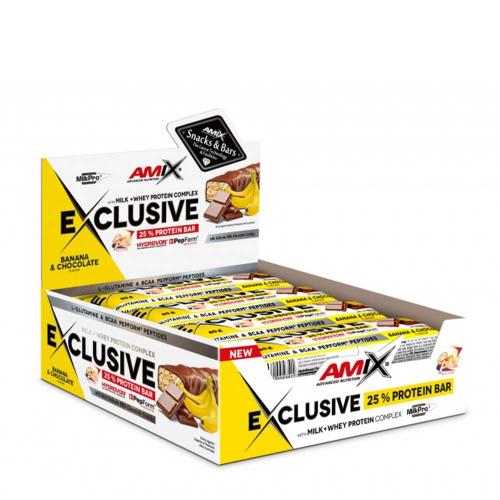 Amix Exkluzivní proteinová tyčinka - Exclusive Protein Bar (12 x 85g, Banana Chocolate)