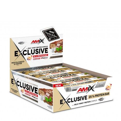 Amix Exkluzivní proteinová tyčinka - Exclusive Protein Bar (12 x 85g, Mocha Choco & Coffee)