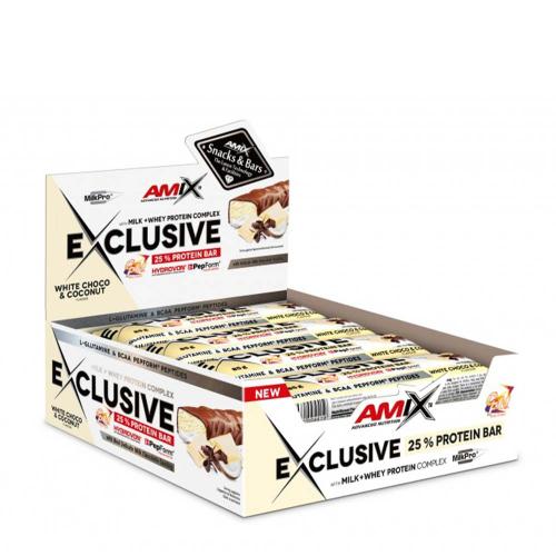 Amix Exkluzivní proteinová tyčinka - Exclusive Protein Bar (12 x 85g, Bílá čokoláda)