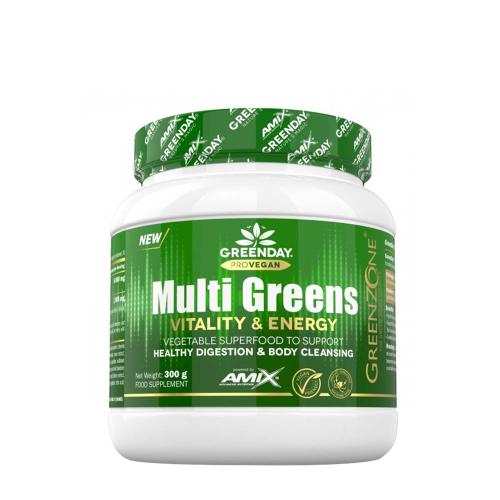 Amix GreenDay® ProVegan MultiGreens Vitalita a energie - GreenDay® ProVegan MultiGreens Vitality & Energy (300 g, Pomeranč)