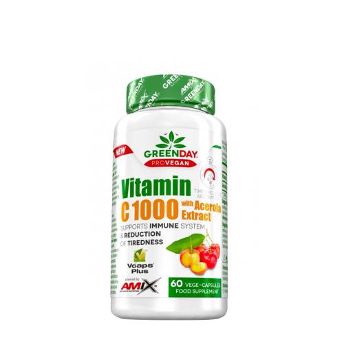 Amix GreenDay® ProVEGAN Vitamin C 1000 s extraktem z aceroly - GreenDay® ProVEGAN Vitamin C 1000 with Acerola Extract (60 Kapsla)