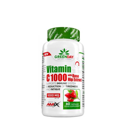 Amix GreenDay® Vitamin C 1000 s extraktem z růže šípkové - GreenDay® Vitamin C 1000 with Rose Hip Extract (60 Kapsla)