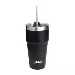   SmartShake Cestovní hrnek Bohtal s dvojitou izolací a brčkem - Bohtal Double Insulated Travel Mug With Straw (600 ml, Černá)