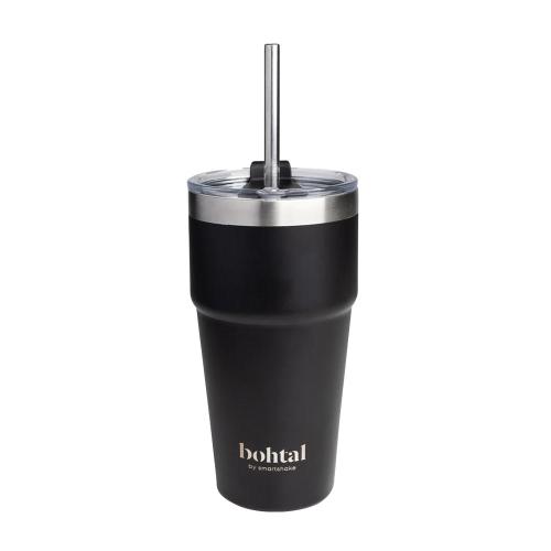 SmartShake Cestovní hrnek Bohtal s dvojitou izolací a brčkem - Bohtal Double Insulated Travel Mug With Straw (600 ml, Černá)