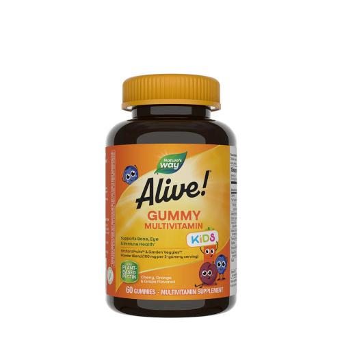 Natures Way Alive!® Kids Multivitamin Gummy (60 Gumový cukr, Třešeň, pomeranč a hroznové víno)