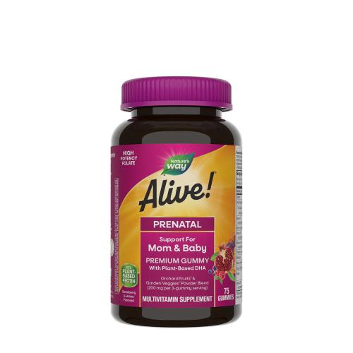 Natures Way Alive!® Premium Prenatal Gummies (75 Gumový cukr, Jahodový citron)