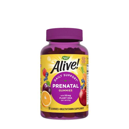 Natures Way Alive!® Daily Support Prenatal Gummy Multivitamin (90 Gumový cukr, Pomerančová a Malinová Limonáda)