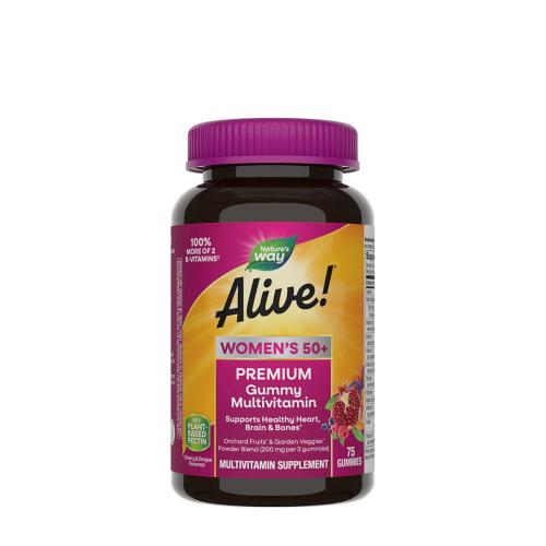 Natures Way Alive!® Premium Women’s 50+ Gummy Multivitamin (75 Gumový cukr, Třešeň a hroznové víno)