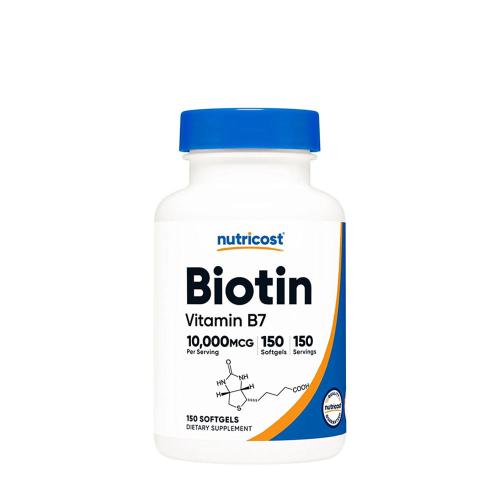 Nutricost Biotin with Coconut Oil 10,000 mcg (150 Měkká kapsla)