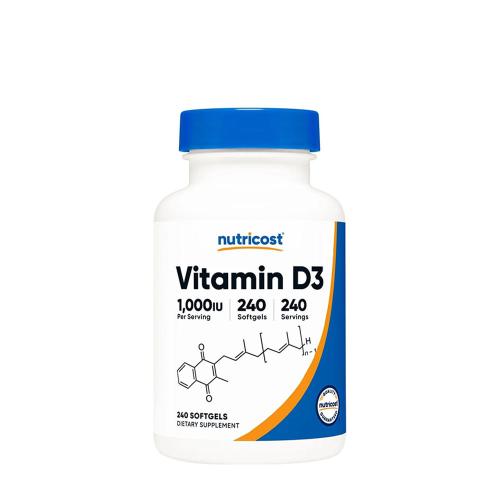 Nutricost Vitamin D3 1,000 IU (240 Měkká kapsla)