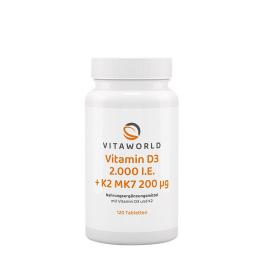 Vitaworld Vitamin D3 2000 IU + K2 MK7 200 mcg (120 Tableta)