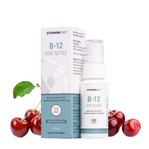 Vitamin360 B-12 ústní sprej (25 ml, Cherry)