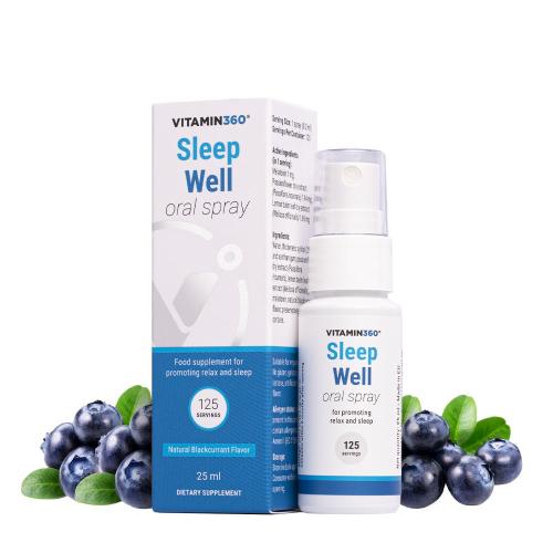 Vitamin360 Sleep Well - Sprej na podporu spánku a odpočinku (25 ml, Černý rybíz)